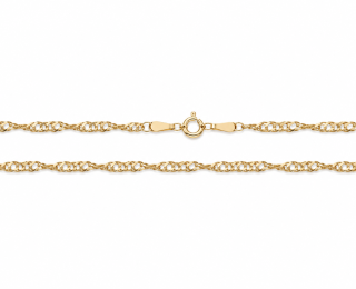Zlatý řetízek 55 cm, Au 14K 585/1000, váha 4,28 g, použité zlato