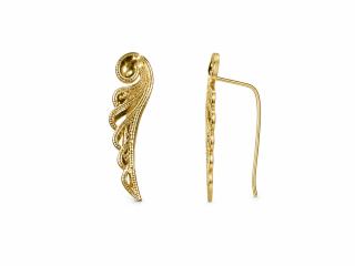 Zlaté náušnice, Au 14K 585/1000, váha 1,23 g, použité zlato