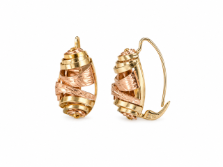 Zlaté náušnice, Au 14K 585/1000, váha 5,15 g, použité zlato