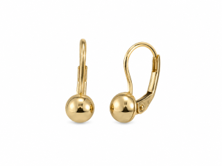 Zlaté náušnice, Au 14K 585/1000, váha 1,76 g, použité zlato