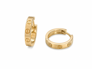 Zlaté náušnice, Au 14K 585/1000, váha 3,05 g, použité zlato