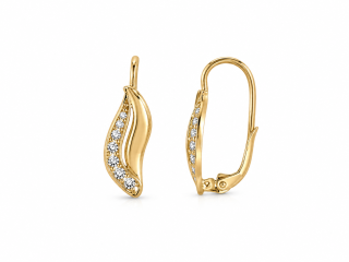 Zlaté náušnice, Au 14K 585/1000, váha 2,28 g, použité zlato