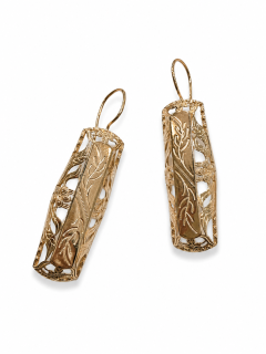 Zlaté náušnice, Au 14K 585/1000, váha 9,81 g, použité zlato