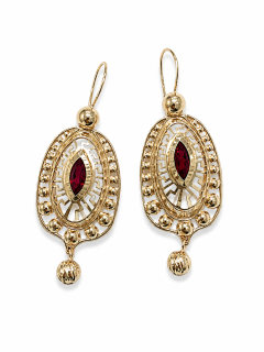 Zlaté náušnice, Au 14K 585/1000, váha 11,46 g, použité zlato