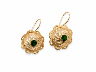 Zlaté náušnice, Au 14K 585/1000, váha 3,34 g, použité zlato