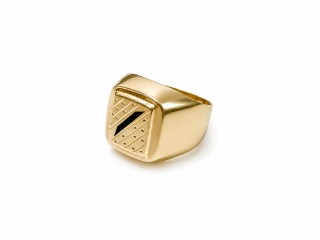 Zlatý pánský prsten, Au 14K 585/1000, váha 3,76 g, použité zlato