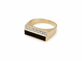 Zlatý pánský prsten, Au 14K 585/1000, váha 6,70 g, použité zlato