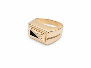 Zlatý pánský prsten, Au 14K 585/1000, váha 4,19 g, použité zlato