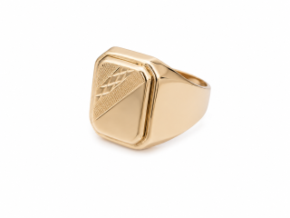 Zlatý pánský prsten, Au 14K 585/1000, váha 3,85 g, použité zlato
