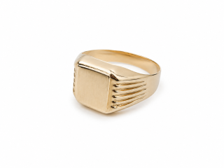 Zlatý pánský prsten, Au 14K 585/1000, váha 3,41 g, použité zlato