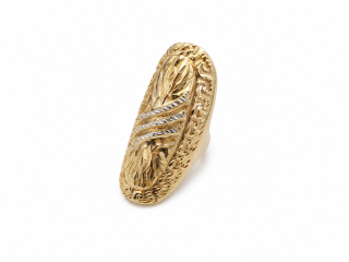 Zlatý prsten, Au 14K 585/1000, váha 3,81 g, použité zlato