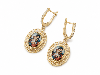 Zlaté visací náušnice, Au 14K 585/1000, váha 4,31 g, použité zlato
