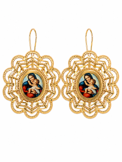 Zlaté náušnice, Au 14K 585/1000, váha 20,85 g, použité zlato