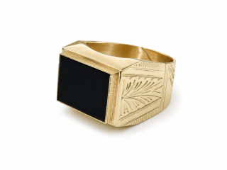 Zlatý pánský prsten, Au 14K 585/1000, váha 8,28 g, použité zlato