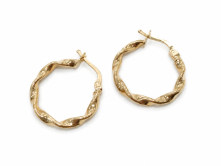 Zlaté náušnice, Au 14K 585/1000, váha 1,61 g, použité zlato