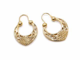 Zlaté náušnice, Au 14K 585/1000, váha 2,99 g, použité zlato