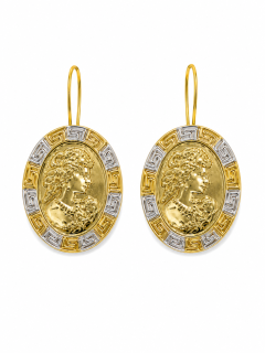 Zlaté náušnice, Au 14K 585/1000, váha 6,22 g, použité zlato