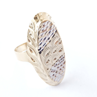 Zlatý prsten, Au 14K 585/1000, váha 2,49 g, použité zlato
