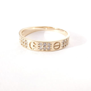 Zlatý prsten, Au 14K 585/1000, váha 1,94 g, použité zlato