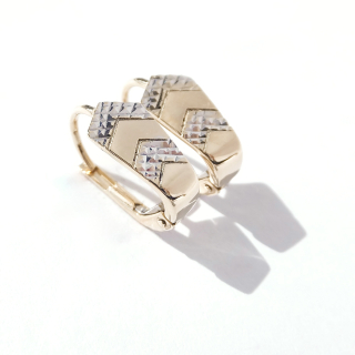 Zlaté náušnice, Au 14K 585/1000, váha 2,17 g, použité zlato